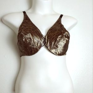 Bra Underwire Full Coverage Size 40D Animal Print Black